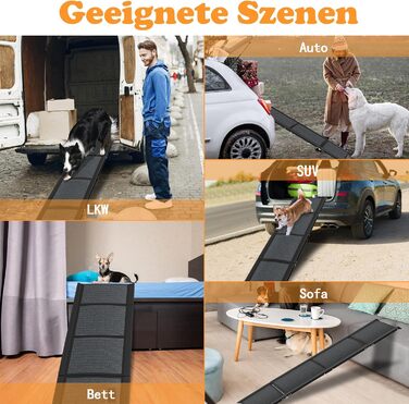 Рампа для собак у машину Hunderampe, складна, з килимком, до 110 кг, для авто, вантажівок, SUV