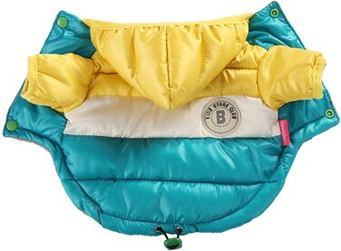 Зимовий одяг для собак GIBZ з капюшоном: водонепроникна та вітрозахисна куртка для маленьких собак, тепла підкладка (XL, жовтий)