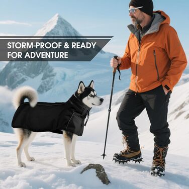 Водонепроникний дощовик для собак XXL, чорний, з капюшоном та отвором для повідка, з відбиваючими смугами, для великих порід (Лабрадор, Голден Ретрівер, Німецька вівчарка, Боксер)