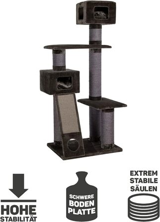 Котячий будиночок Kratzbaum Maine Coon 209 сірий XXL - міцний, великий, стабільний, з товстими сизаловими стовпами (діаметр ~20 см)