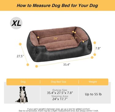 Ортопедичне ліжко для собак середніх порід, зручне, миюче, з неслизьким дном, чорного кольору, 79 x 59 x 18 см