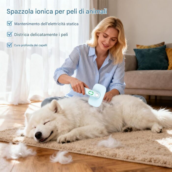 Щітка для собак, самоочисна, для вичісування підшерстка, масажна, для цуценят та кошенят, підходить для довгої та короткої шерсті