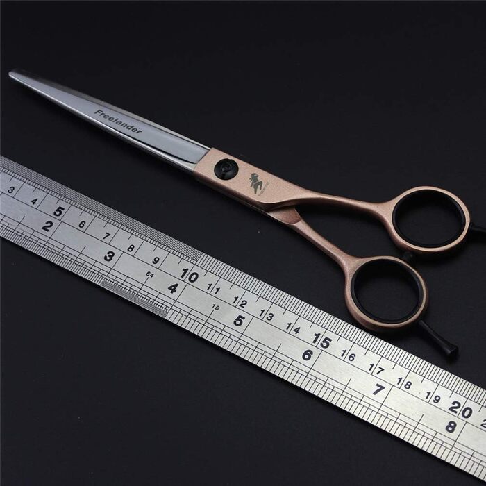 Набір професійних ножиць для грумінгу домашніх тварин (3 шт.) з нержавіючої сталі. Прямі, фінішні та зігнуті ножиці для тіла, обличчя, морди та лап.