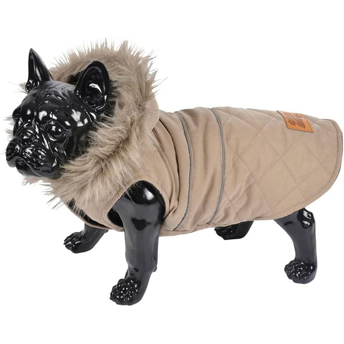 Зимова куртка для собак Antel з капюшоном, тепла собача куртка, одяг для собак (Бежевий, S)