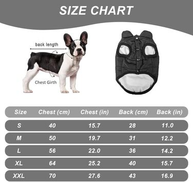 Зимовий одяг для собак Meioro: тепла куртка, жилетка, флісовий пуловер для малих та середніх собак (чорний, XL)