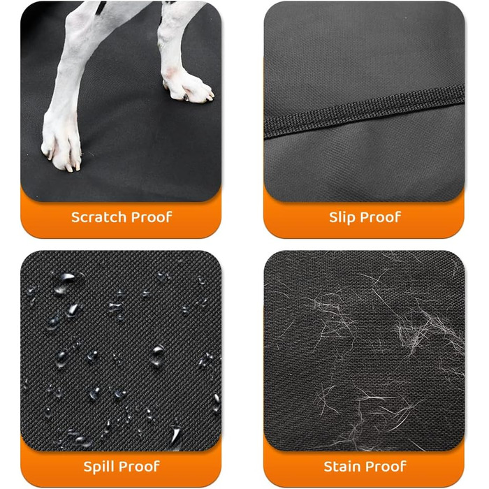 Захисний килимок у багажник для автомобіля для тварин KYG, чорний (XL+ 2 кишені)