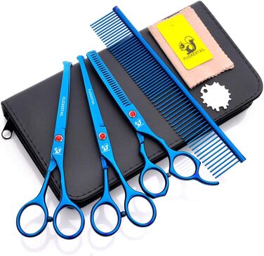 Набір професійних ножиць для грумінгу домашніх тварин 4,5-6,5 дюймів, з нержавіючої сталі, безпечні закруглені кінчики