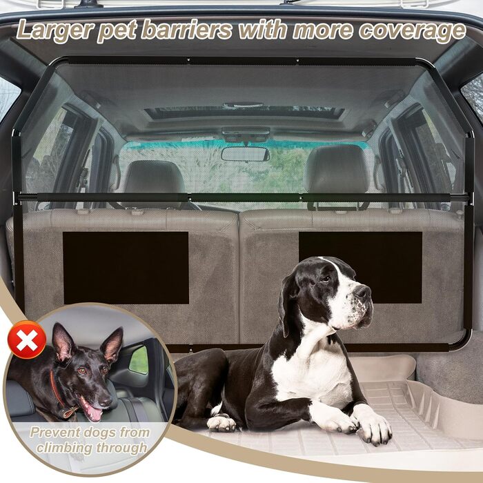 Сітка-перегородка для собак в авто, 127 см, для заднього сидіння та багажника, металевий каркас, сітка, універсальна, для позашляховиків та вантажівок