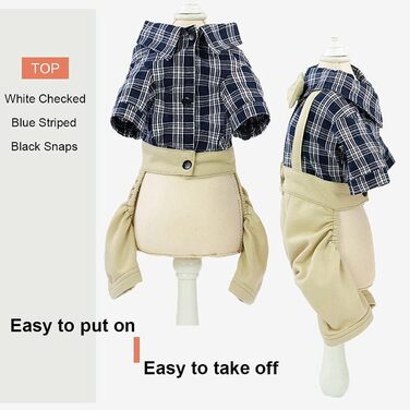 Сорочка для собак: класичний картатий комбінезон-одяг для собак, котів. Ідеально для свят, повсякденного носіння. Розмір X-Large, колір хакі.