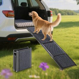Рампа для собак Hunderampe, розкладна, 170x44 см, для великих собак до 110 кг, з антиковзким килимком, для авто, SUV, позашляховиків, вантажівок