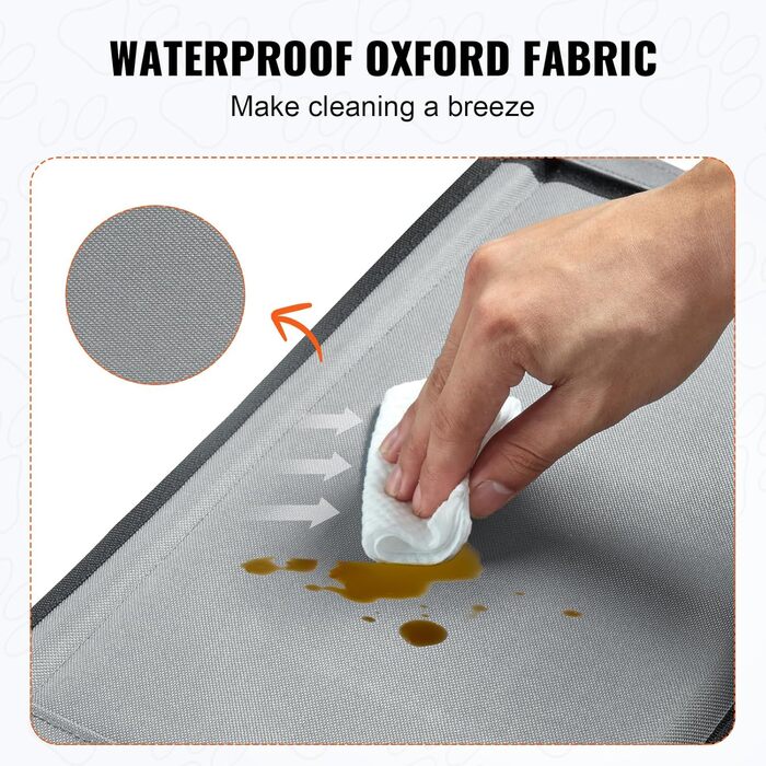 Автокрісло для собак VEVOR, сіре, до 12 кг, з підтримуючою рамою та страхувальним ременем