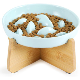 Миска для котів PETTOM Anti-Schling Napf, керамічна, піднята, для повільного годування, для котів та маленьких собак, білий настінний набір