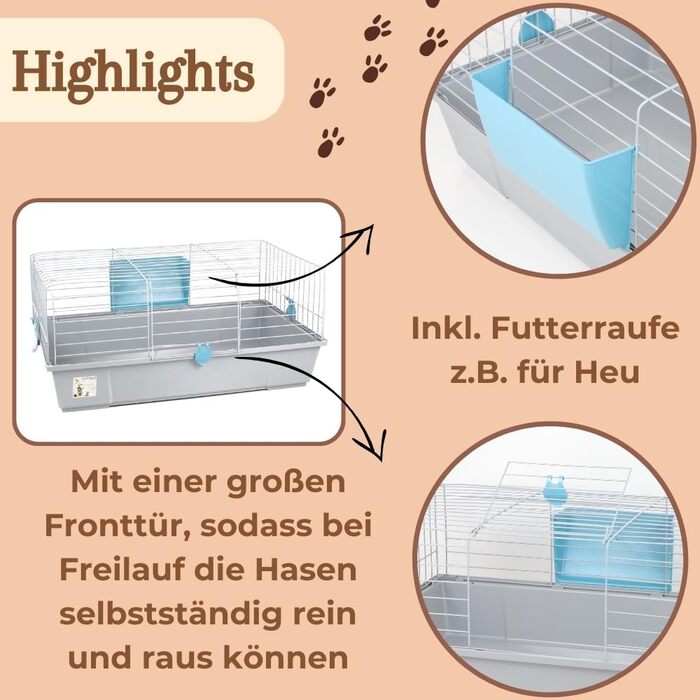 Клітка для кроликів та морських свинок, клітка для гризунів, кролячий садок, клітка для тварин Indoor