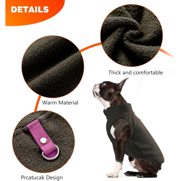PETCUTE Тепла жилетка для собак, зимова куртка для великих собак, жилетка для домашніх тварин, тепла куртка для собак з отвором для повідка, ідеально підходить для зими, м'яка флісова жилетка (M, Кофе)