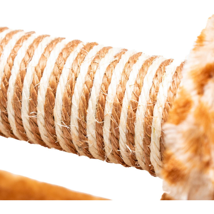 Дряпак для котів з сизалю та плюшу у формі панди, 56 x 18 x 18 см (Оранжевий)