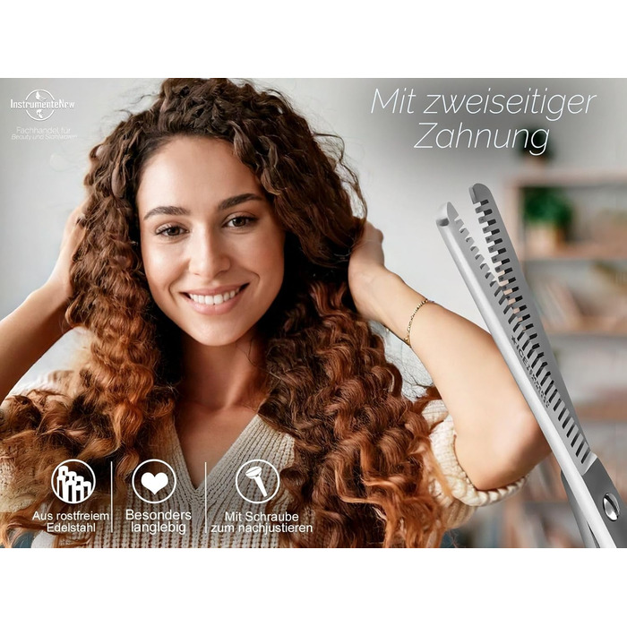 Професійна фризувальна ножиця для волосся з зубчиками (6 дюймів) - для вирівнювання та стрижки, з нержавіючої сталі, блакитна