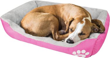 Крісло-ліжко для собак Lucky 70см, рожеве: м'яке та зручне, для середніх собак, можна прати