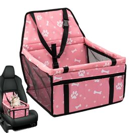 Транспортна переноска для собак у авто - підвищення для собак з кишенькою для зберігання - автокрісло для цуценят, складане, аксесуари для подорожей з домашніми тваринами для довгих поїздок, Percor Rosa UN