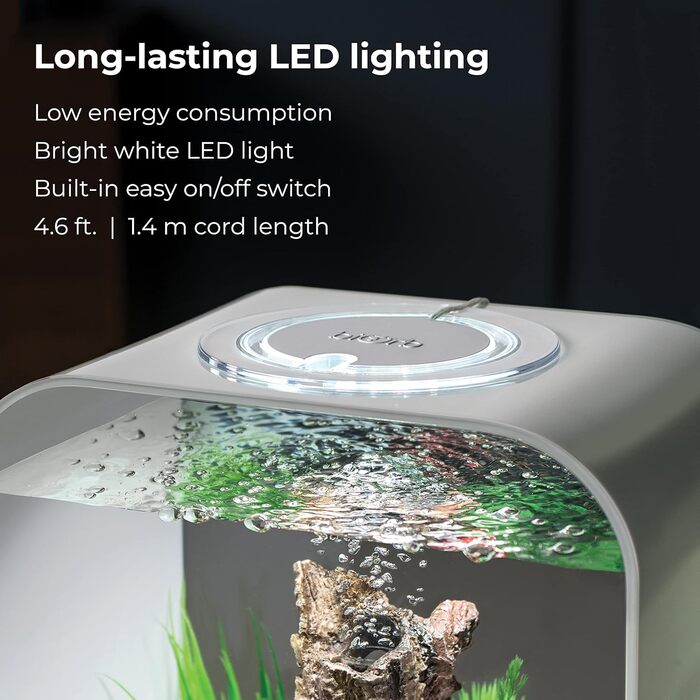 Акваріумний набір biOrb LIFE 15 LED, прозорий, 15 л, з фільтром, LED-підсвіткою, керамічним ґрунтом, акриловий