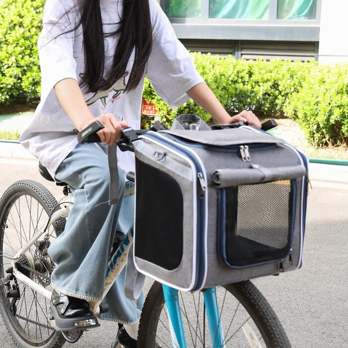 Транспортна сумка для собак на велосипед ETUCYNG | Складаний рюкзак для собак та котів | Безпечний велосипедний кошик для тварин