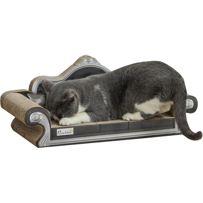 Кігтеточка PawHut для котів 2-в-1 з софою та котячою м'ятою, 56,5x24x26 см, коричнева