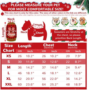 Теплий святковий пуловер для собак з отвором для шлейки, червоний в клітинку, олень. Підходить для малих, середніх та великих собак, котів. Ідеальний для осені та зими.