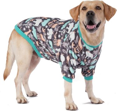 Світер LovinPet для великих порід собак, легкий фланелевий одяг, дихаючий матеріал з принтом 'Бегемот-Зоо', синій, X-Large