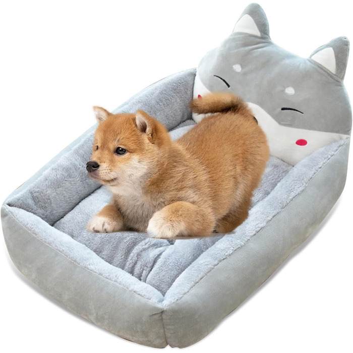 Крісло-лежанка для собак та котів PETCUTE - м'яке, тепле, миється, сірий колір, розмір S (50 см)