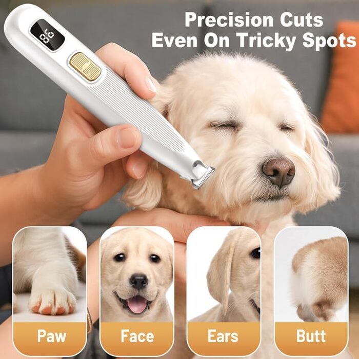 Триммер для лап собак YAZ EKY Leise - професійна машинка для грумінгу з LED-підсвічуванням, водонепроникний, USB-зарядка, для собак та котів