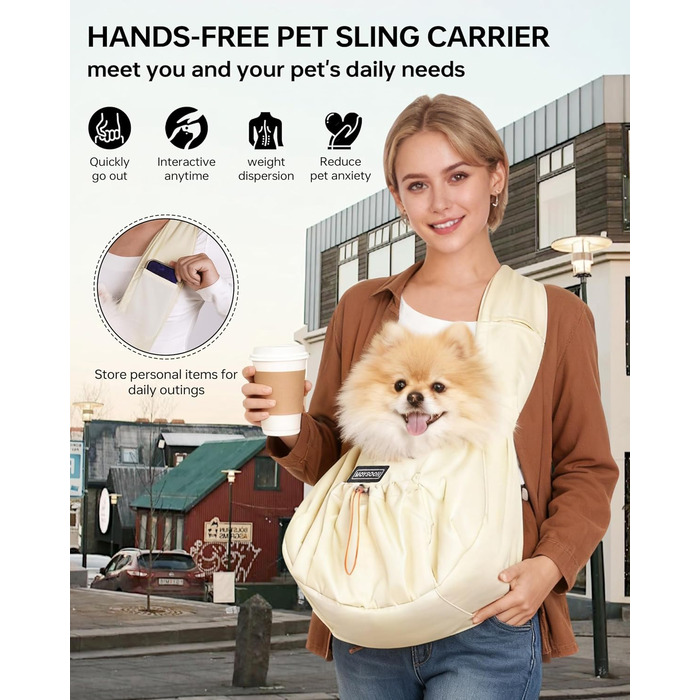 Сумка-переноска для собак і котів, жовта, до 5,4 кг, ергономічна, для прогулянок та подорожей