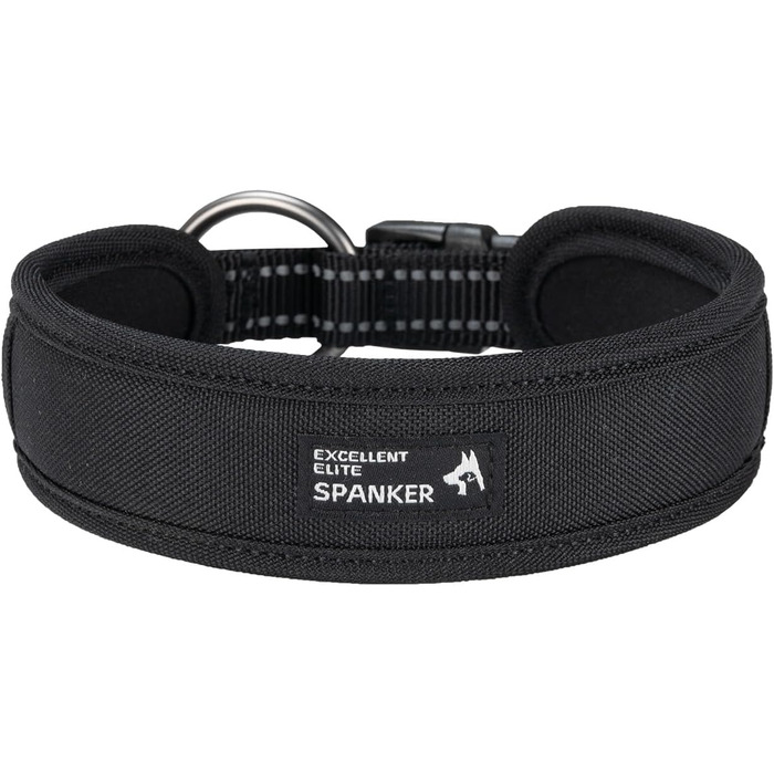 Нашийник для собак Exceent Eite Spanker з PU матеріалу, чорний, розмір L, регульований, для дресирування великих собак