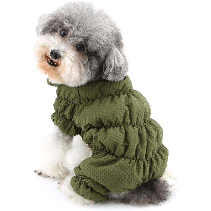Зимовий теплий комбінезон для собак, водонепроникний, з флісовою підкладкою, для маленьких порід (Йоркширський тер'єр, Чихуахуа), XL, зелений