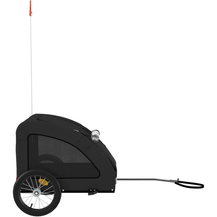 Транспортувальний причіп для собак та котів, 125x63x66 см, Oxford-Gewebe, Model 93959 (Чорний)