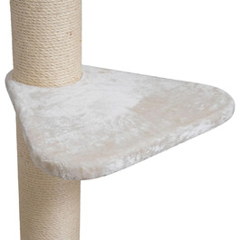 Універсальний лежак для котів HAPPYPET XL 55 см, сірий, 600г плюш, до 15 кг – заміна для когтеточки, міцна основа