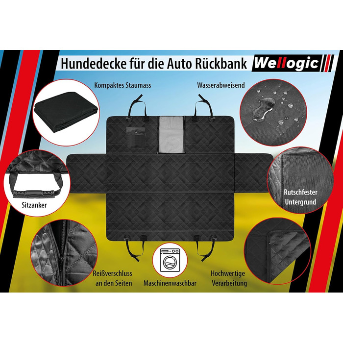 Накидка для собак у машину, захист заднього сидіння, килимок для собак, водовідштовхувальна, стійка до подряпин, універсальна