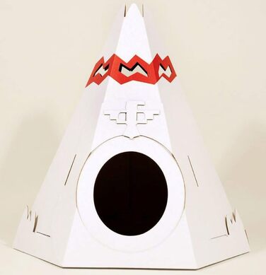 Котячий будиночок-кігтеточка з картону | Іграшка для котів | Котячий дім | Котячі меблі | Котяча кігтеточка Tipi