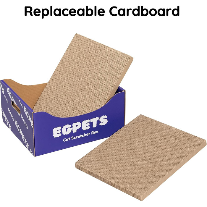 Котяча картонна когтеточка EGPETS, велика, міцна, знімна підкладка, фіолетова