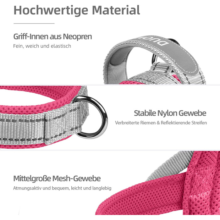 Нашийник для собак середніх та маленьких порід, цуценят, кольоровий, з ручкою, світловідбиваючий, чорно-сірий, (L, сірий+рожевий)