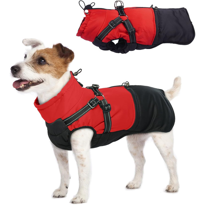 Водонепроникний теплий зимовий одяг для собак маленьких порід, червоний (S)