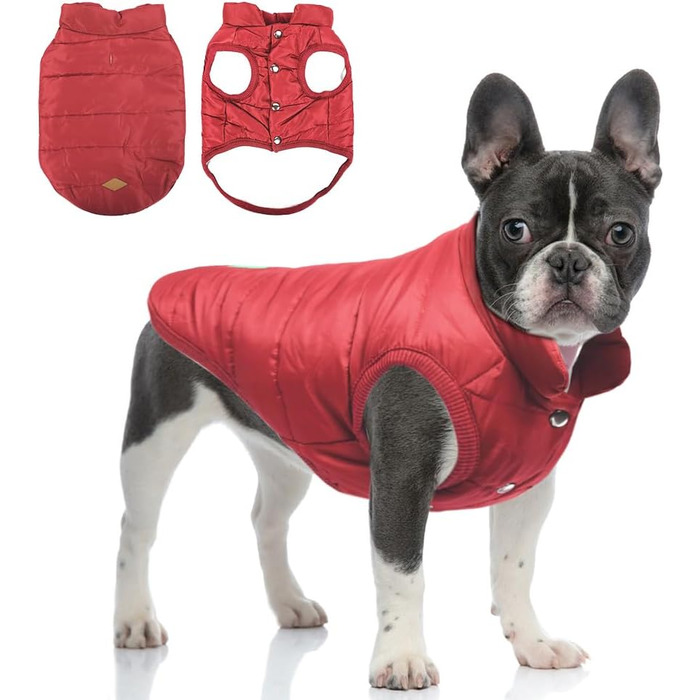 Зимовий одяг для собак Meioro: тепла куртка, флісова жилетка, м'який світшот для маленьких та середніх собак (XXL, Rosso)