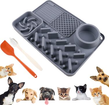 Лежанка-заспокійник для собак Schleckmatte Hund 30x20.5 см з присосками, антиковзаюча, BPA-Free, для повільного годування, зменшує тривожність під час купання, грумінгу та тренувань