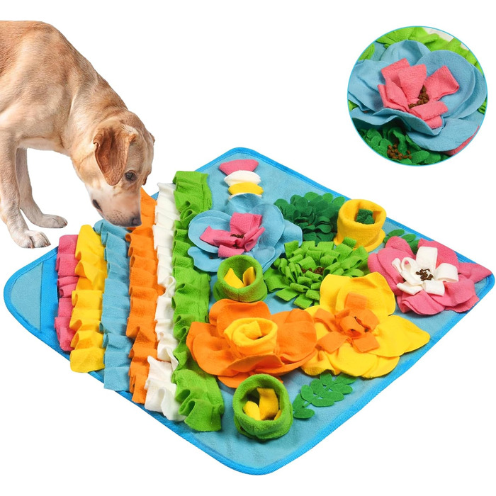 Килимок-нюхалка для собак, килимок для пошуку корму, інтерактивна іграшка для собак, килимок-нюхалка для цуценят, 50x50 см, блакитний