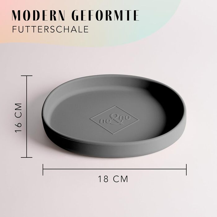 Миска для котів [Nala Collection] - широка миска для їжі | Силіконова миска | Миска для котячого корму (графітовий сірий)