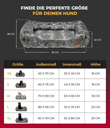 Ортопедичне ліжко для собак HS-Hundebett® Deluxe Exklusiv S (60x75 см) з Memory Foam, антиковзаючою основою та можливістю прання. Виготовлено в Німеччині