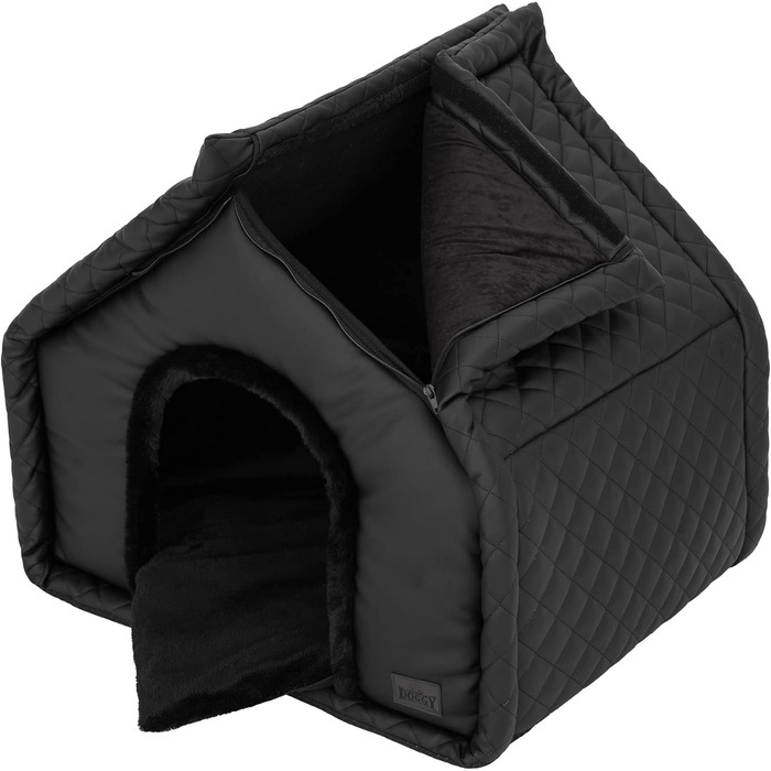 Будка для собак та котів, велика R3 - 60 x 50 см, чорна