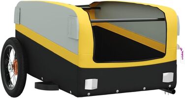 Причіп для собак Gecheer - чорно-жовтий, вантажопідйомність 30 кг, з прапором та відбивачами, 122 x 52.5 x 42.5 см