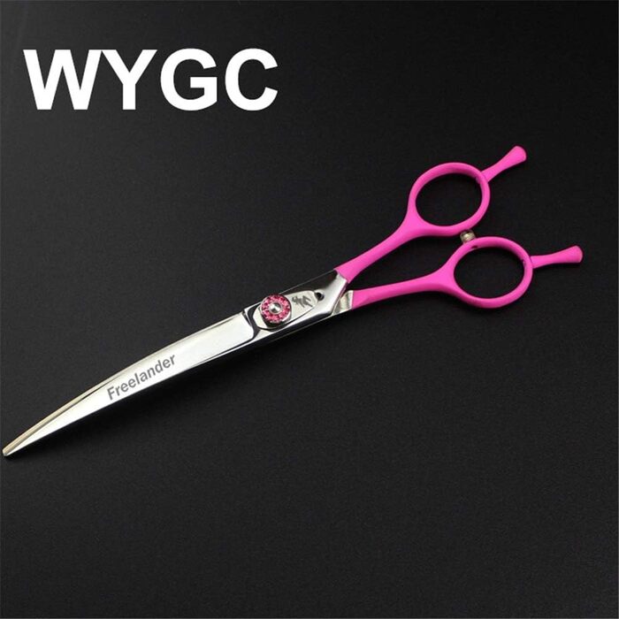 Професійна шерсть для собак WYGC PETS Profi Premium: 440C нержавіюча сталь, гостра та міцна, комплект для стрижки, розрідження, пряма та вигнута, з гребінцем для догляду та видалення відмерлої шерсті, 7,0 дюймів (набір великих зубів)