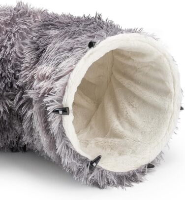 Преміум тунель для котів CUBI від CanadianCat Company: XXL з місцем для сну та м'яким лежанком, підходить для великих котів, темно-сірий, 100 x 80 x 26 см