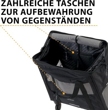 Переносна переноска для собак та котів Ferplast Voyager Trolley, 15 кг, 46x26x48 см, білий/чорний колір