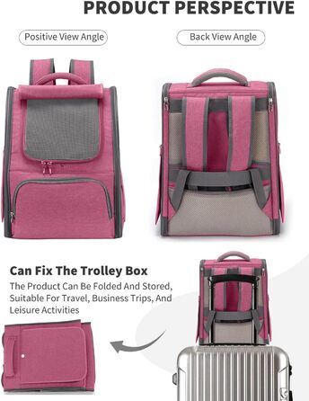 PETCUTE Рюкзак для собак та котів, дихаючий, складний, для подорожей, червоний